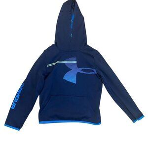 Under Armour Cold Gear Hoodie Loose Fit YSM -Small- Fleece Lined Navy Blue